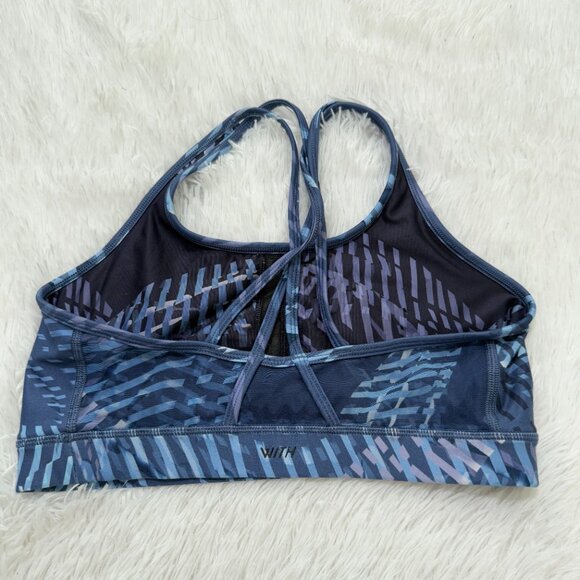 Women Peloton WITH Wear It To Heart Zepheria Strappy Sports Bra Blue Large - Picture 2 of 8